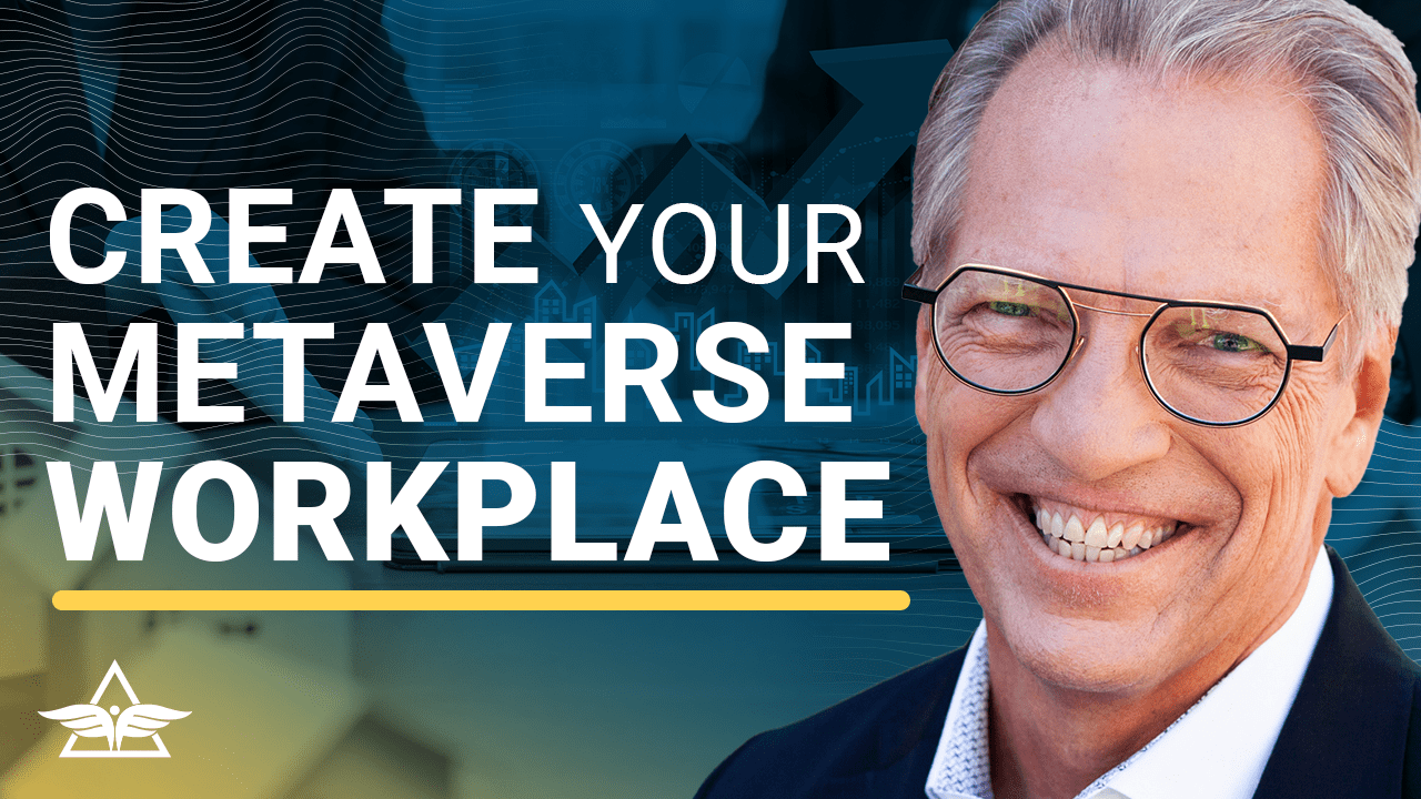 Podcast thumbnail discussing how to engage the Metaverse Workplace and the value of adapting and operating your business inside the virtual world.